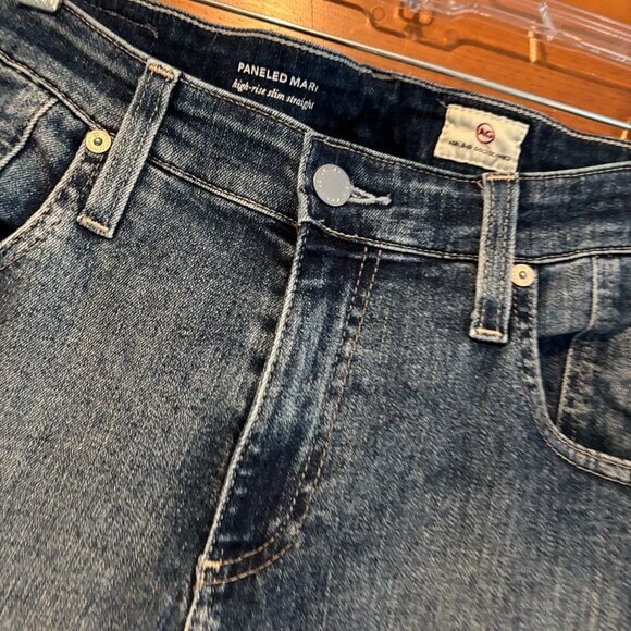 AG Adriana Goldshmied PANELED MARI JEANS HIGH RISE SLIM STRAIGHT - Picture 2 of 5